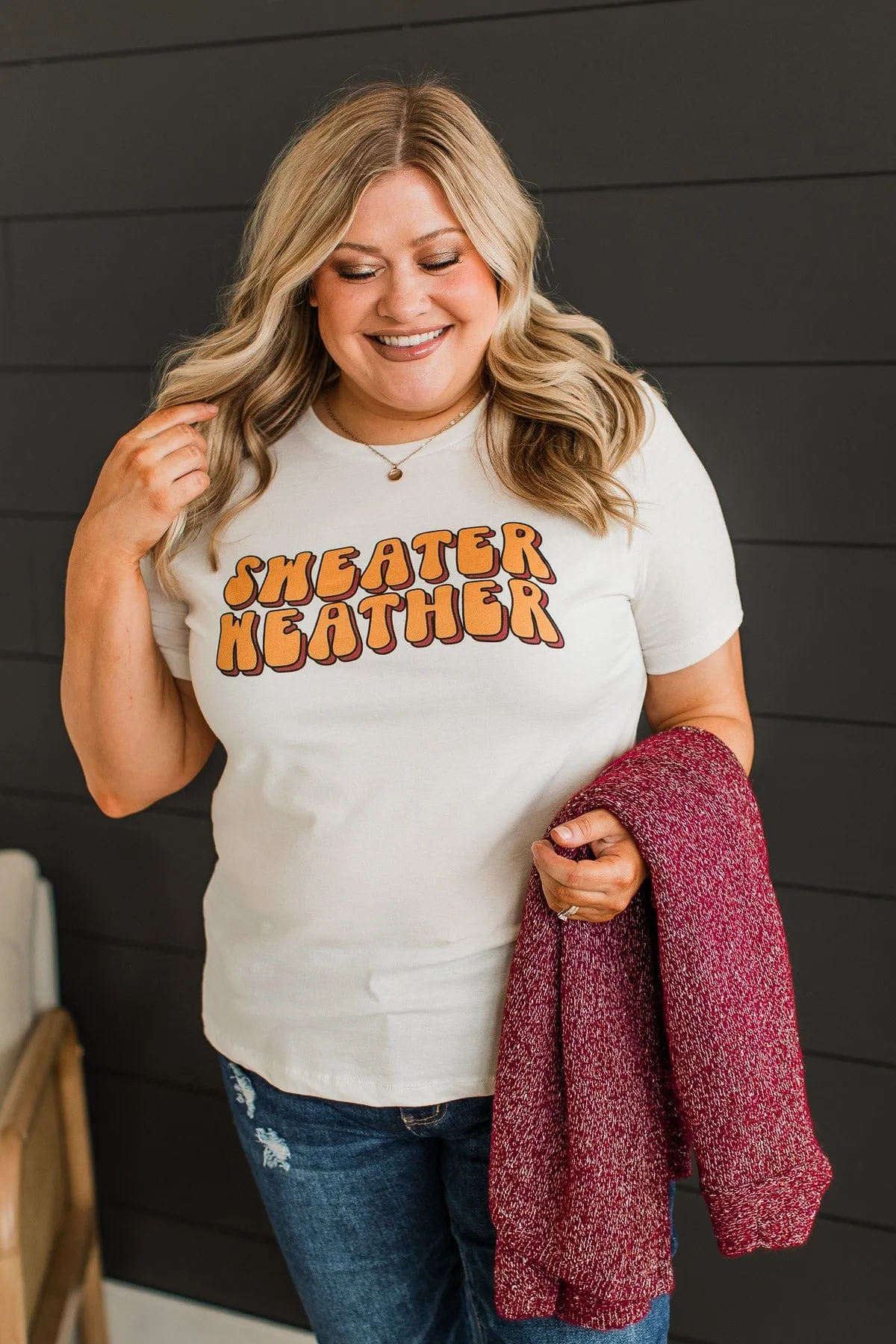 "Sweater Weather" Graphic Tee- Cream