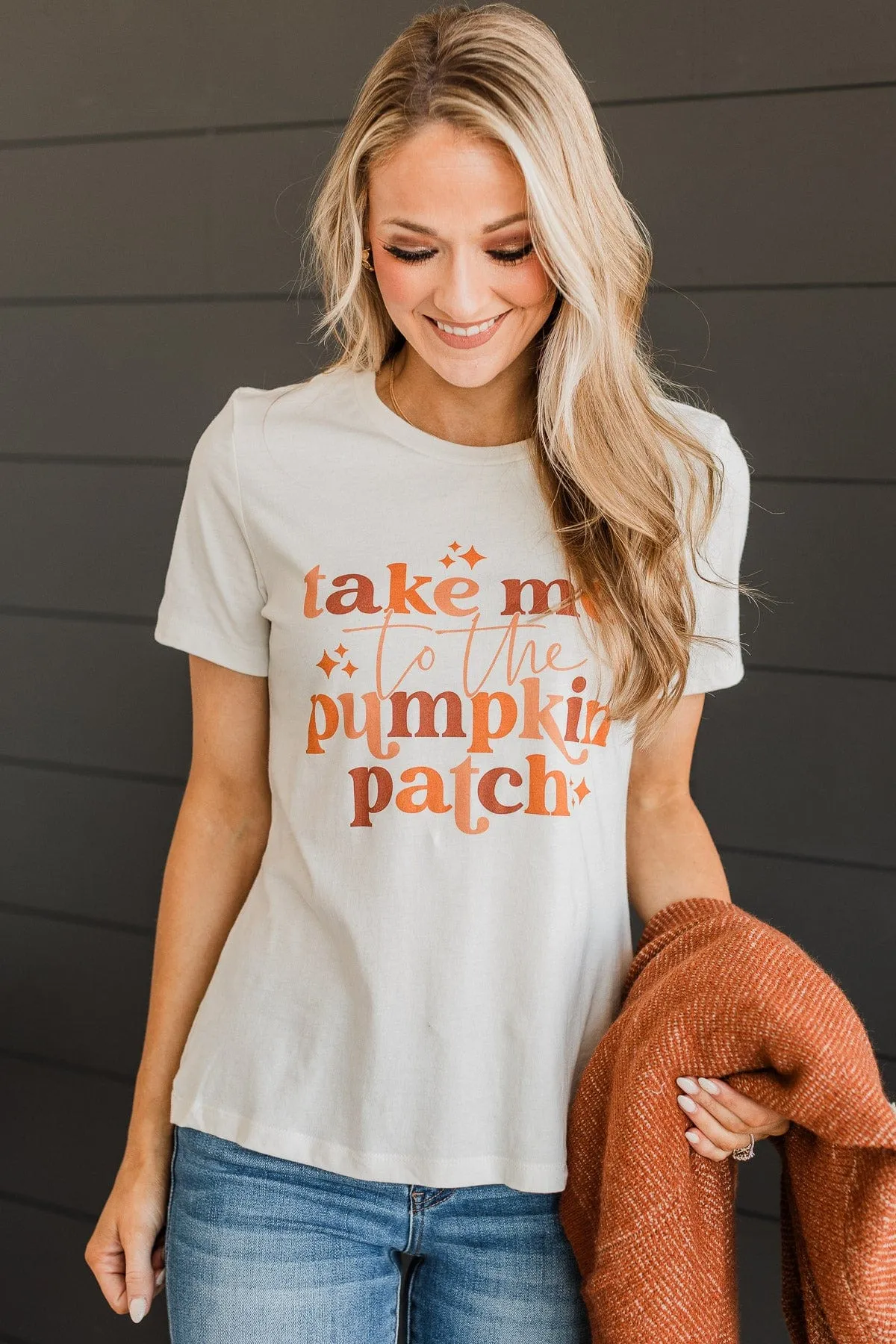 "Take Me To The Pumpkin Patch" Graphic Tee- Ivory