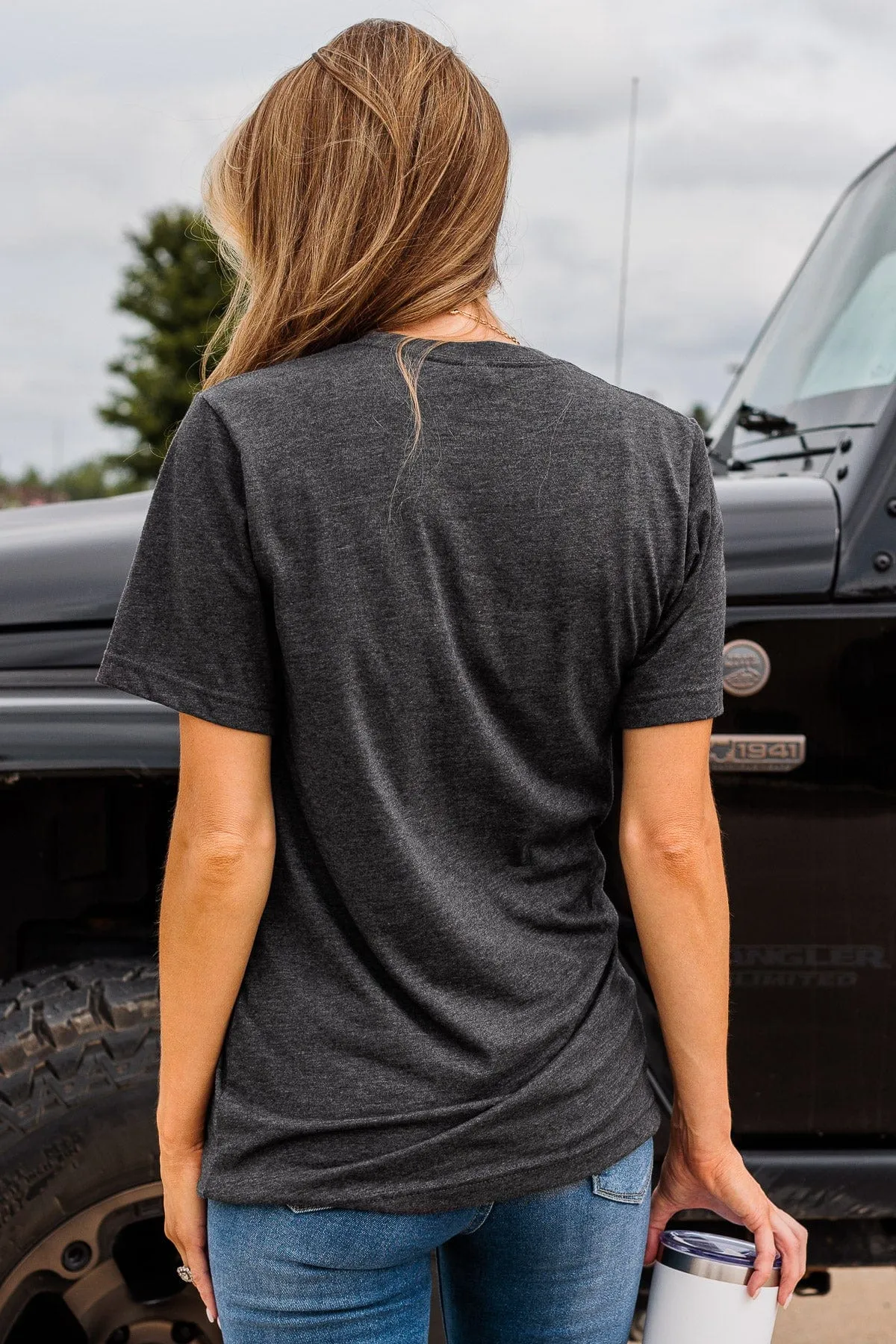 "Touchdown" Graphic Tee- Charcoal