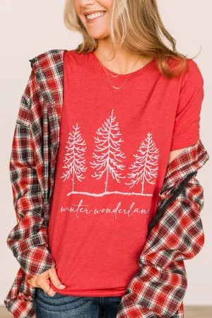 "Winter Wonderland" Graphic Tee- Red