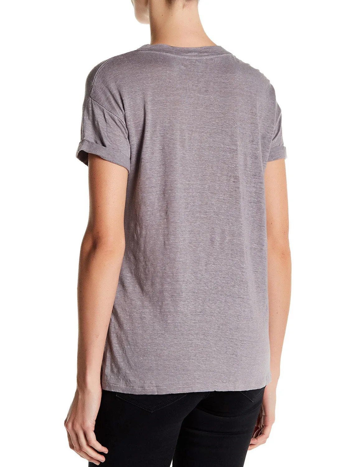 REBECCA MINKOFF Women's Gina Short Sleeve Linen Tee $58 NWT