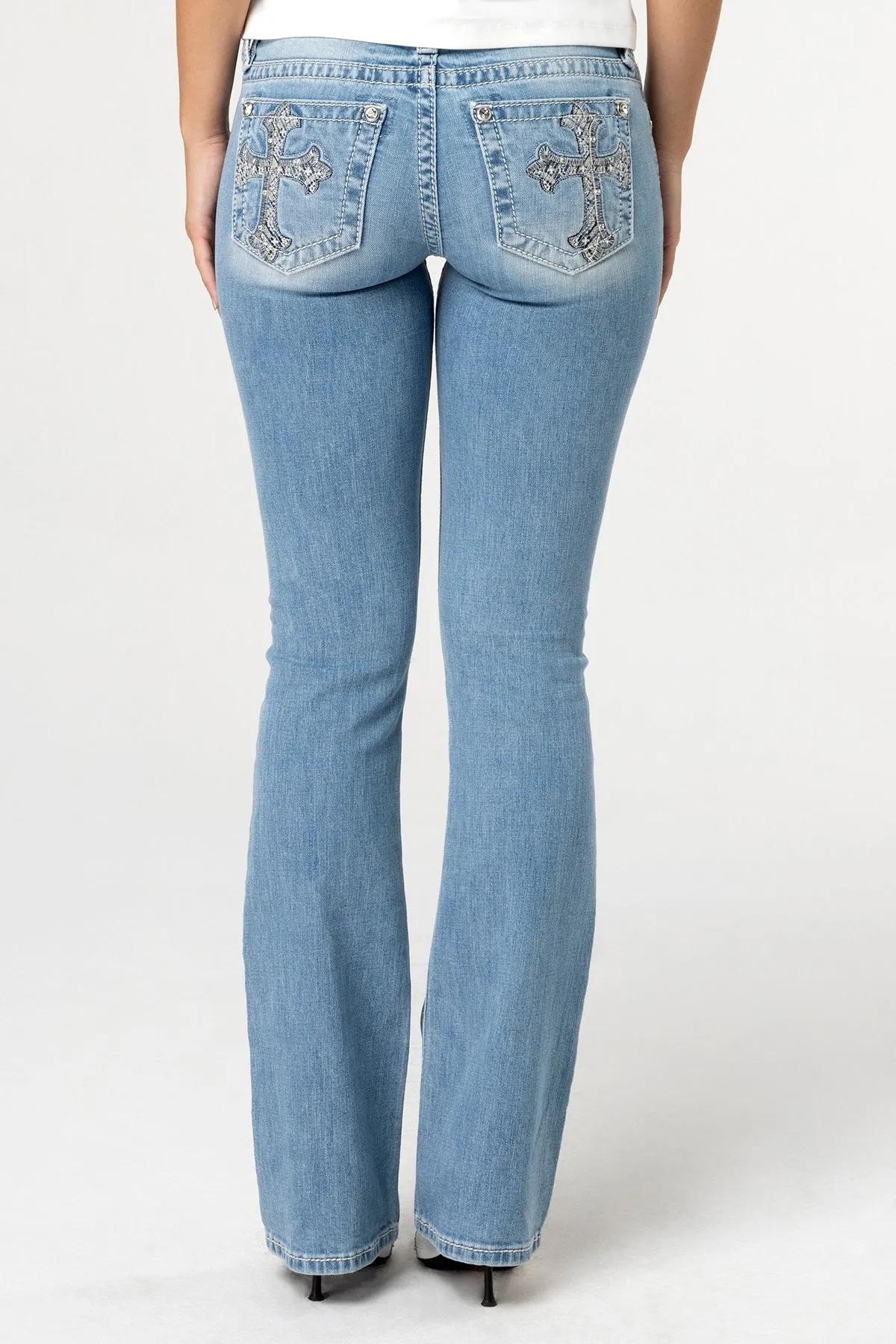 Rebel With A Cross Bootcut Jeans
