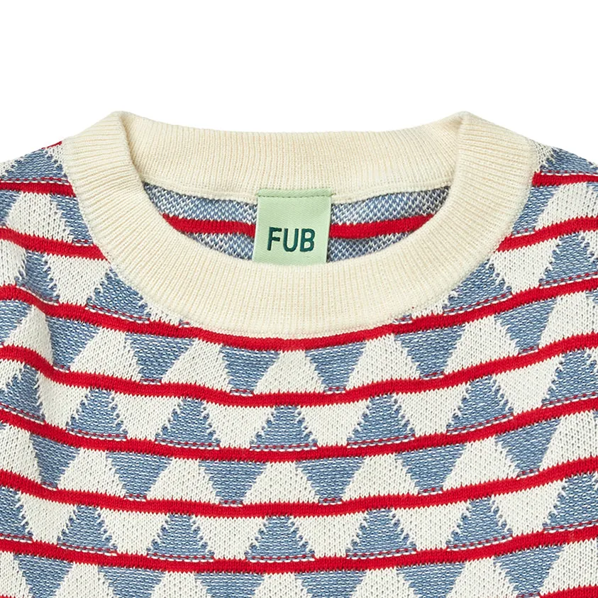 Red Stripe Cotton Sweatshirt