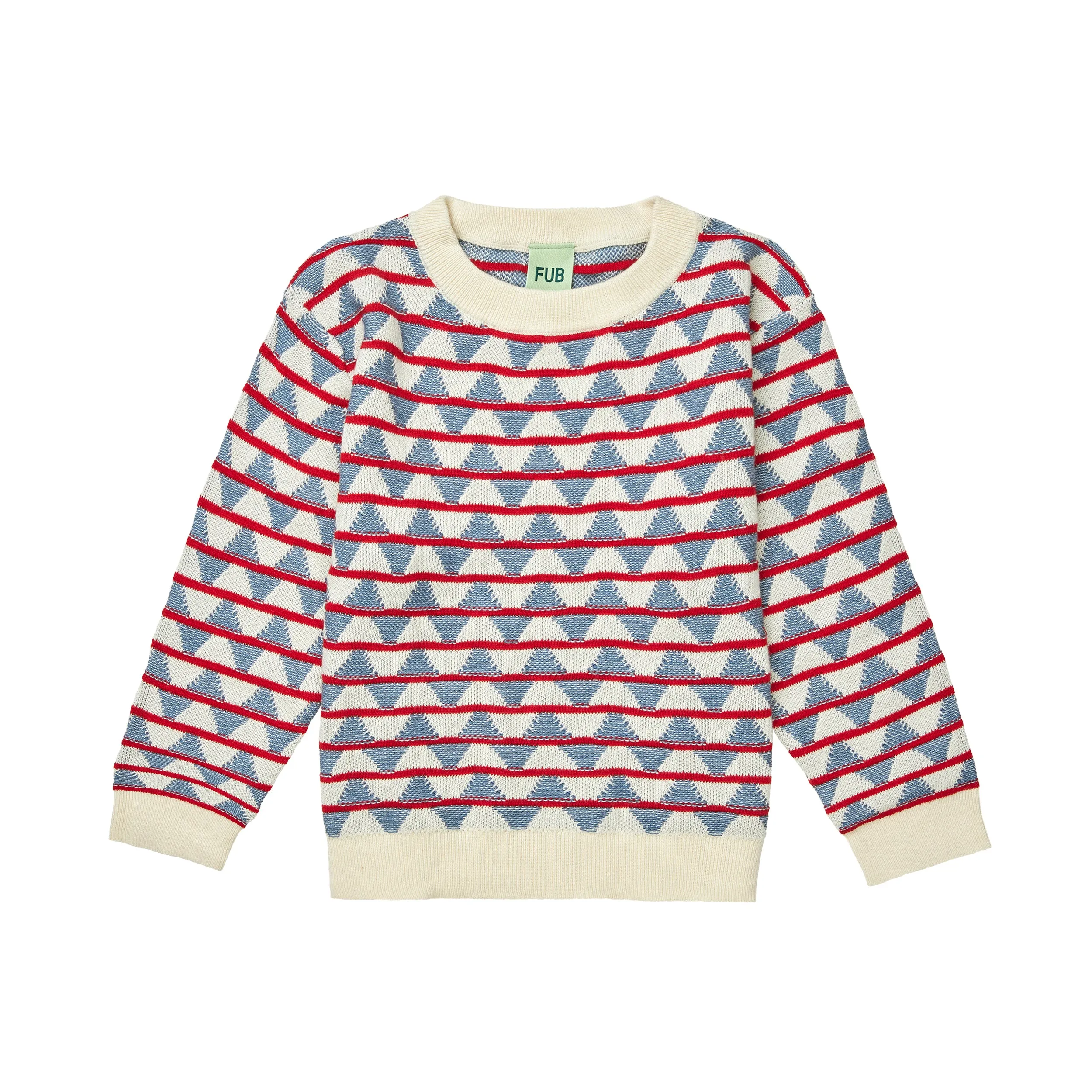 Red Stripe Cotton Sweatshirt