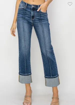 Risen High Rise Straight Jeans
