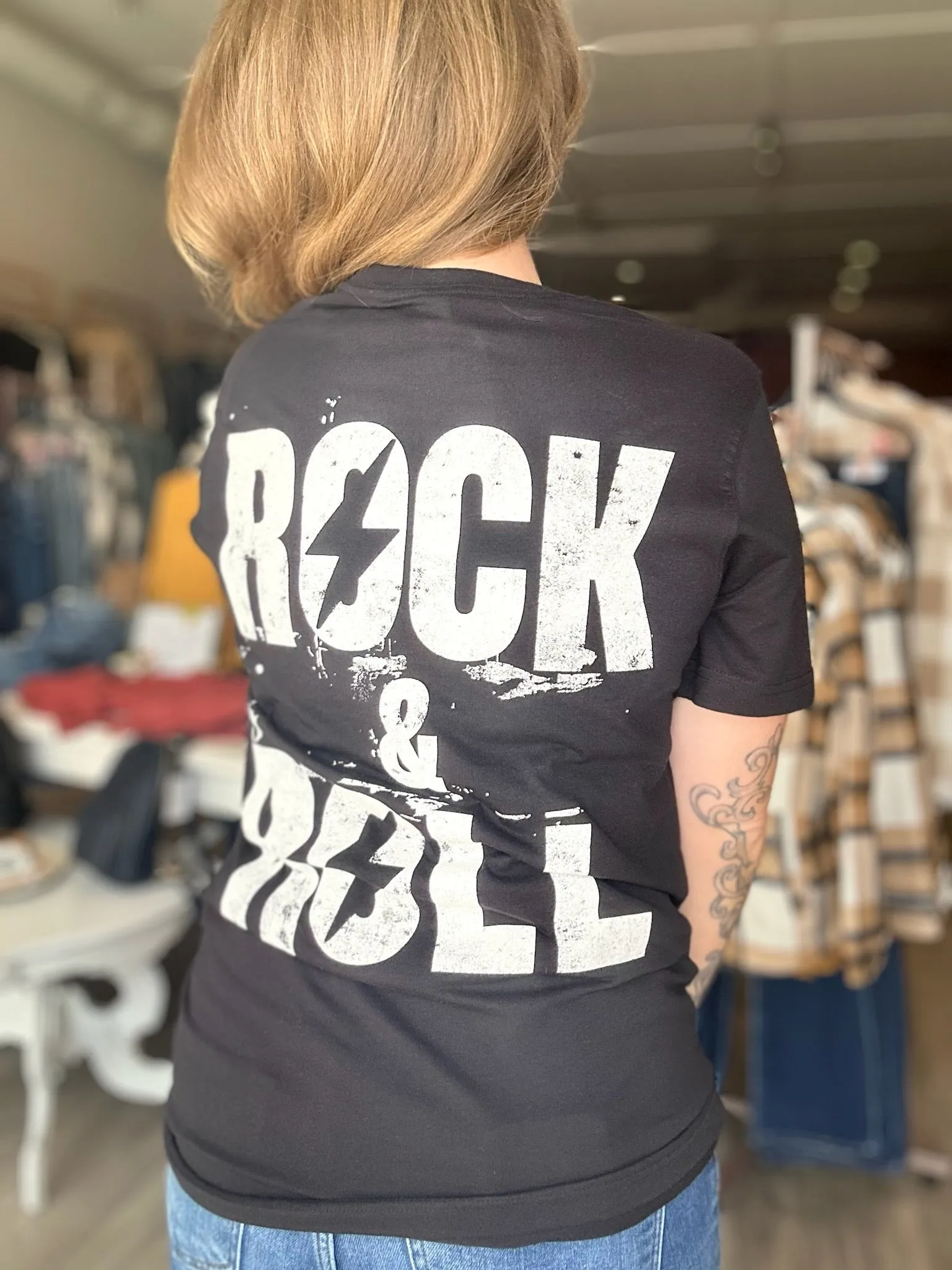 Rock & Roll Black Graphic Tee