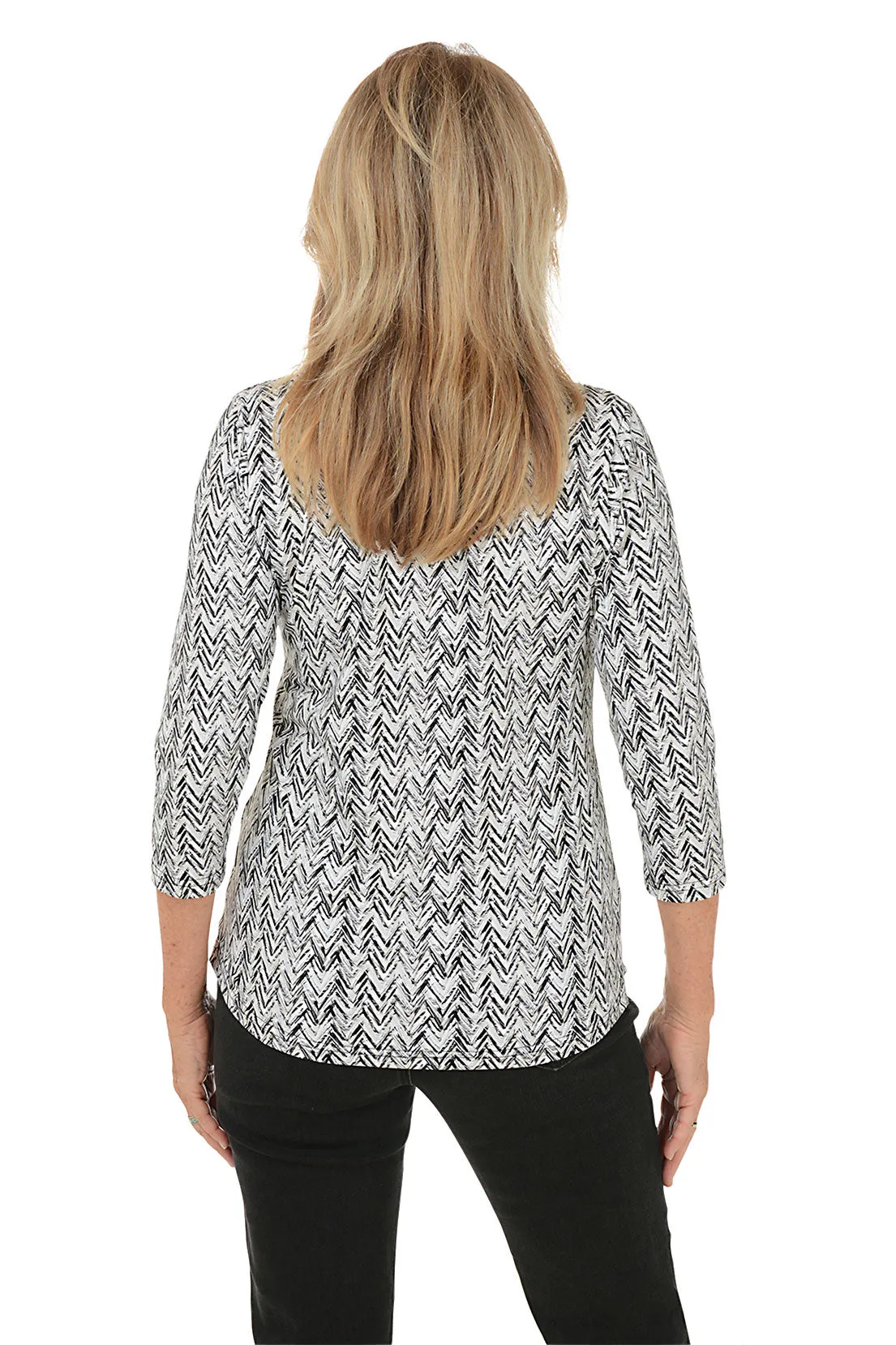 Sandy Chevron Classic UPF50  V-Neck Top