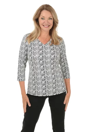 Sandy Chevron Classic UPF50  V-Neck Top