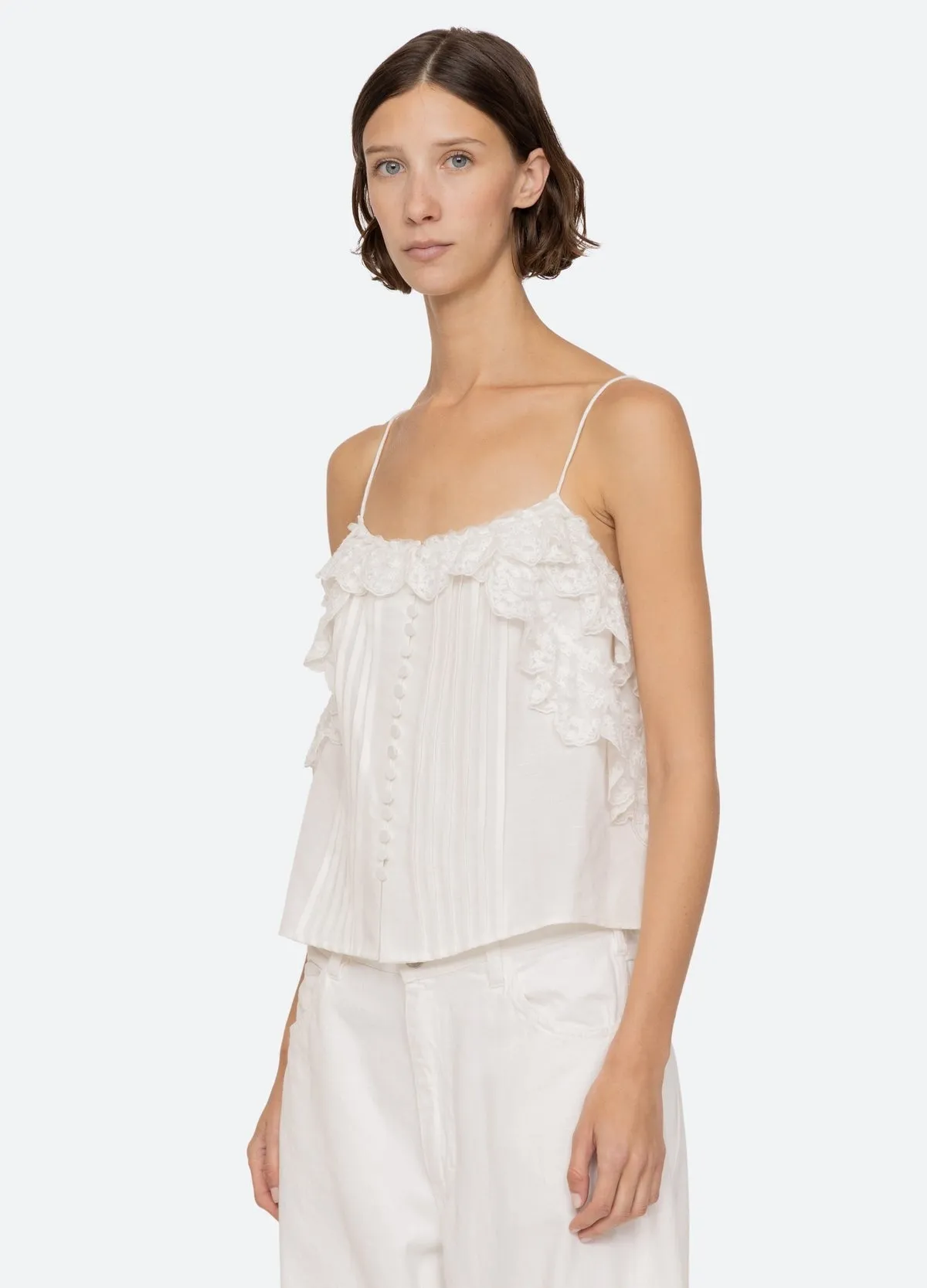 Sea Marja Embroidery Slip Top