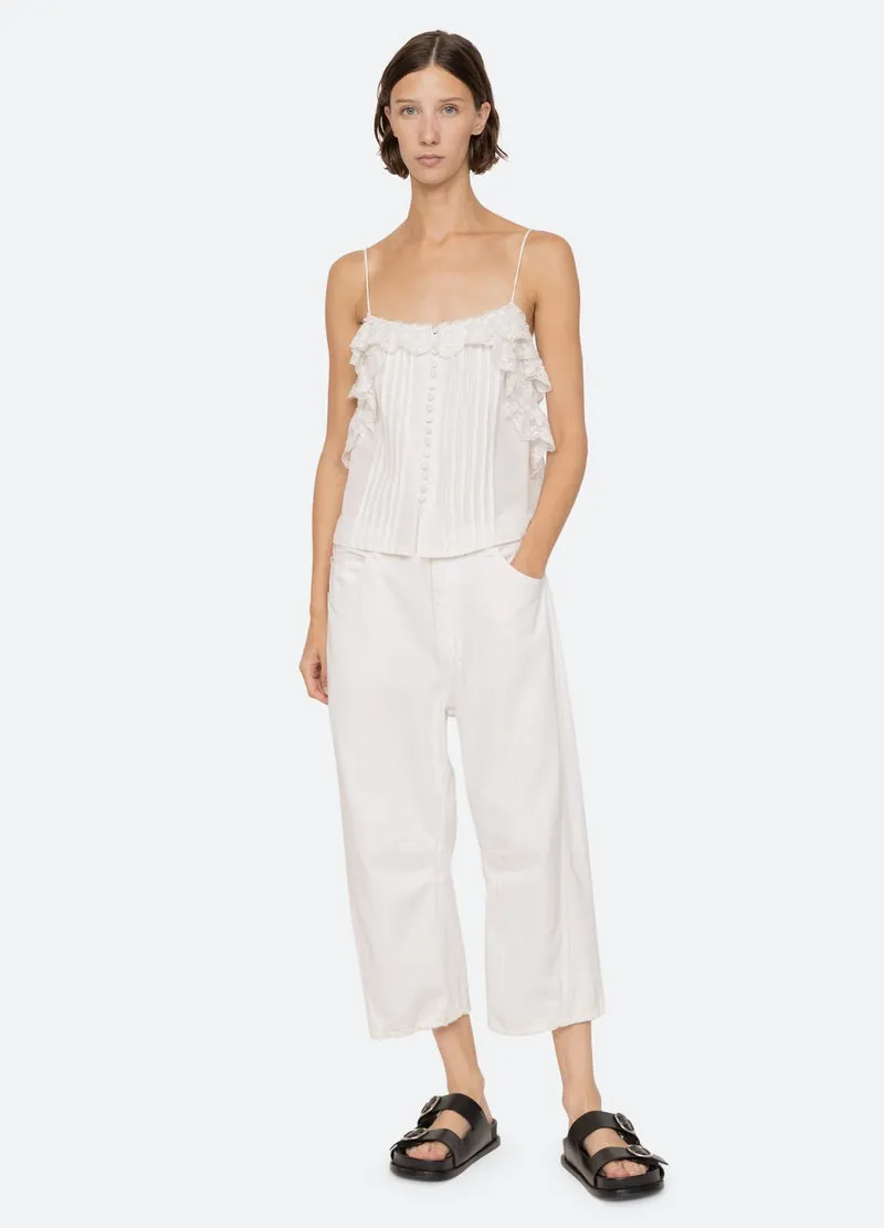 Sea Marja Embroidery Slip Top