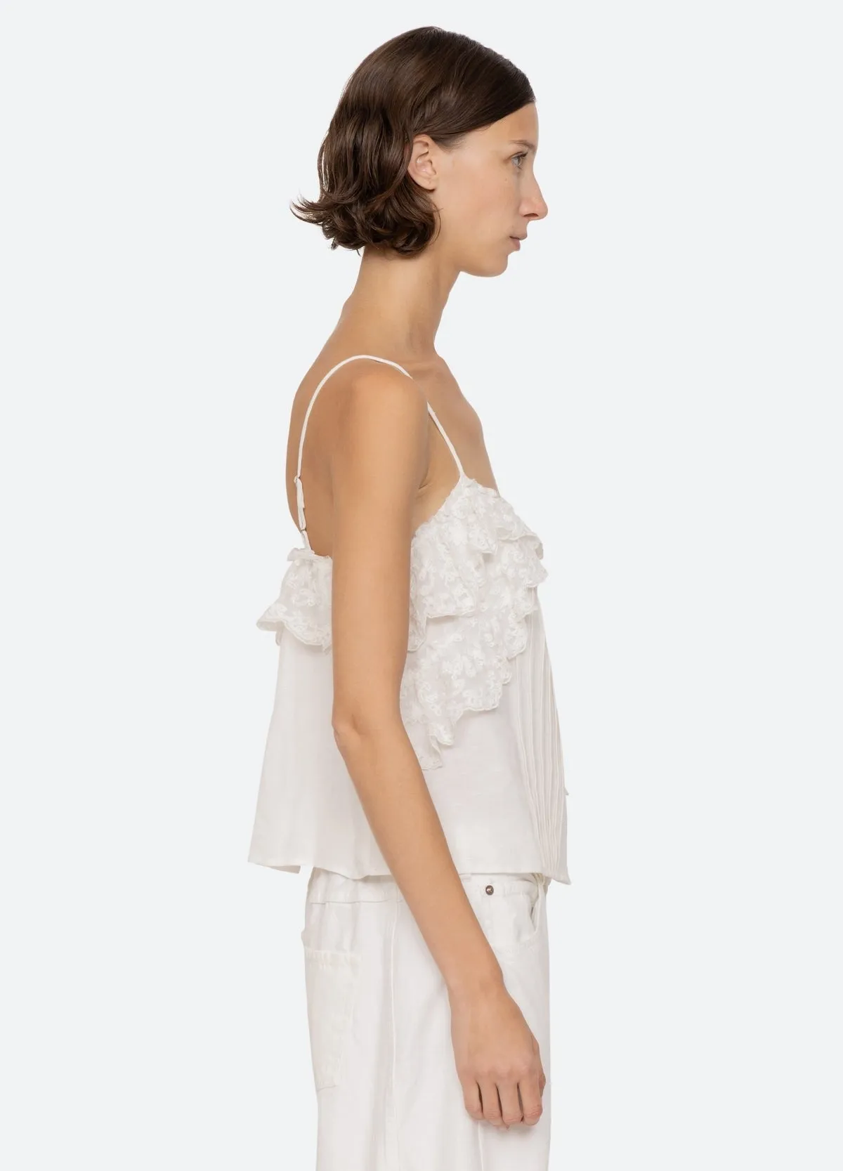 Sea Marja Embroidery Slip Top