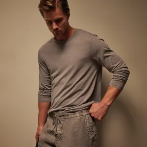 Shirttail Hem Crew - Silver Grey Pigment