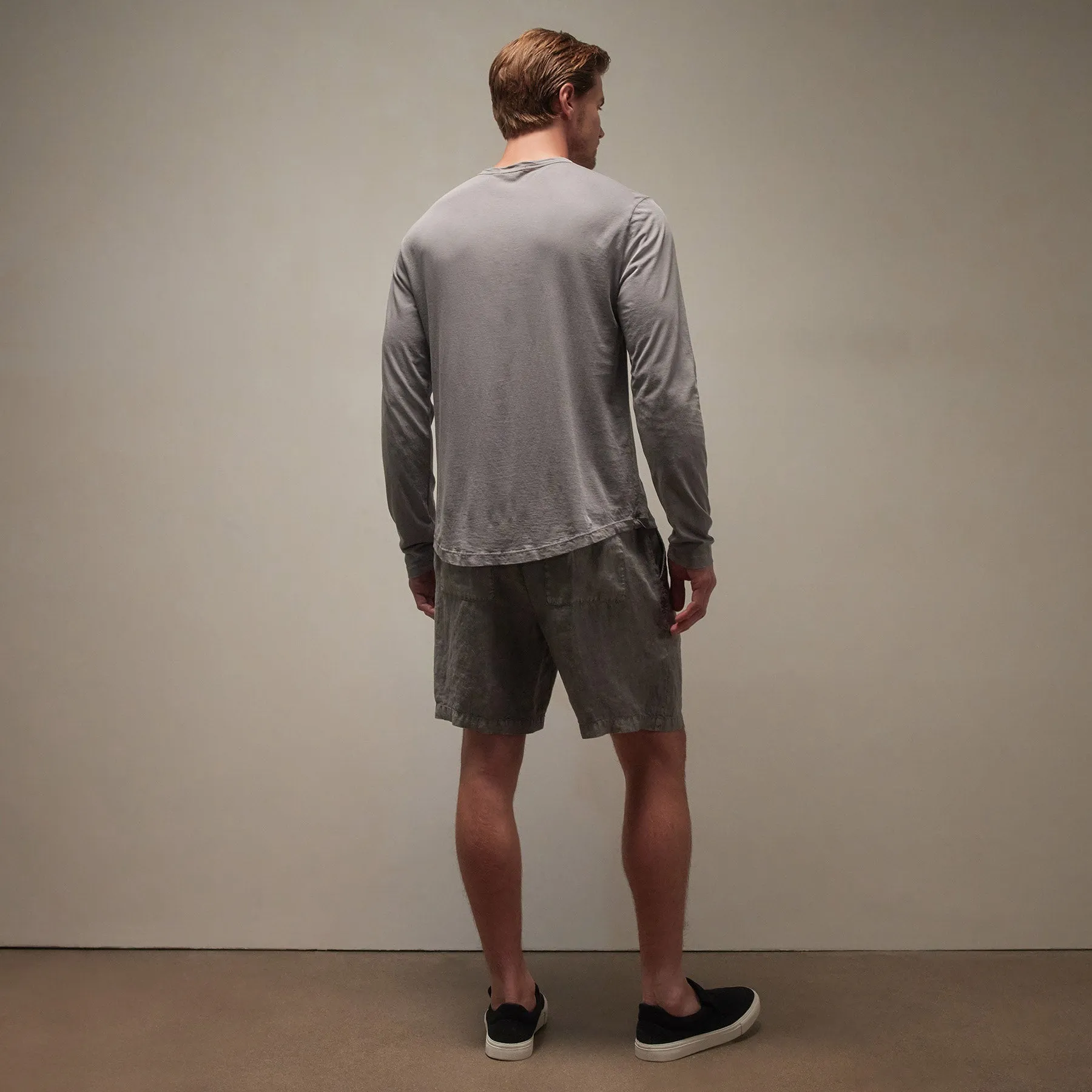 Shirttail Hem Crew - Silver Grey Pigment