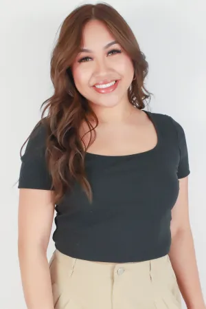 SQUARE NECK RIBBED TOP