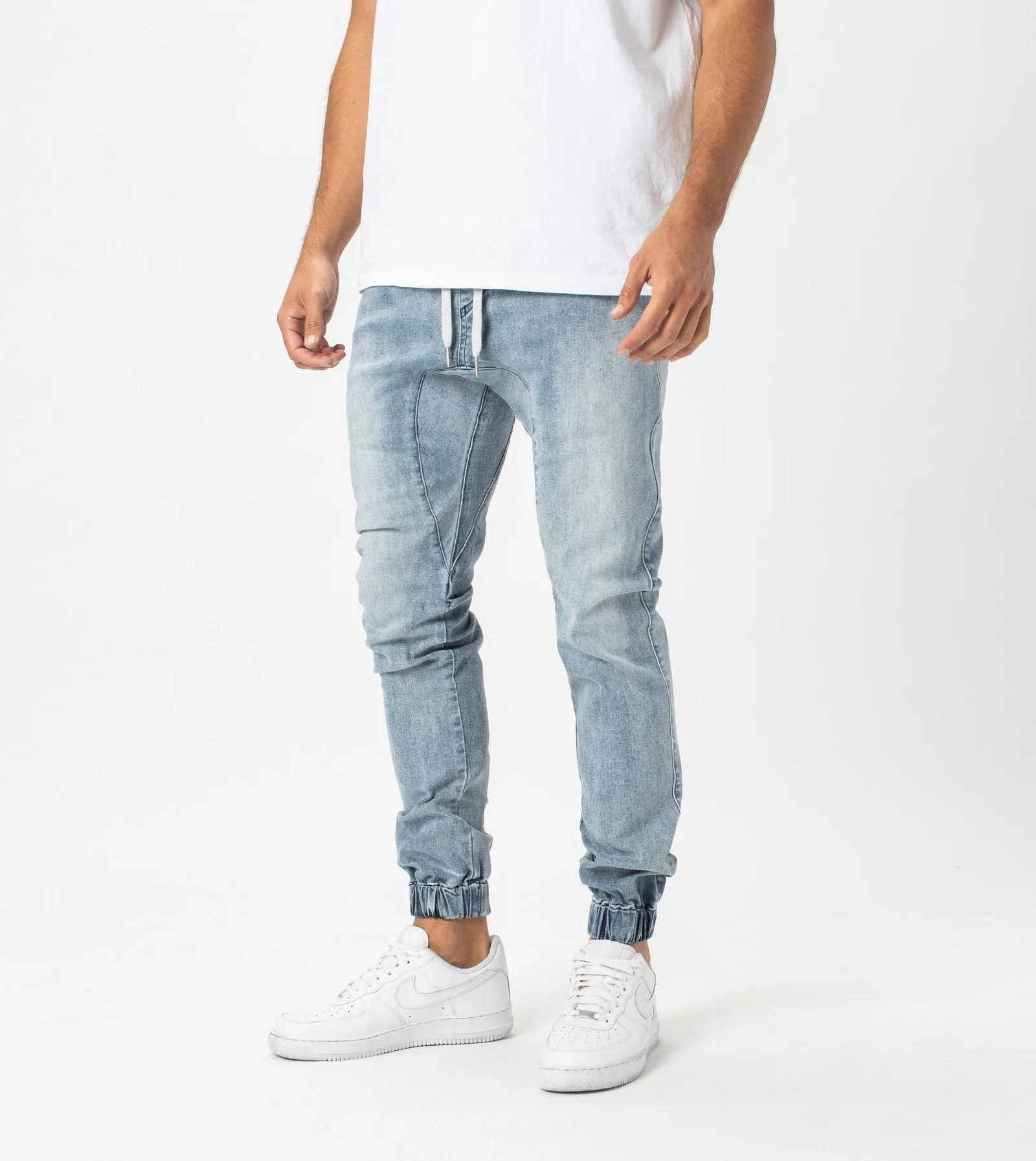Sureshot Denim Jogger Mid Blue