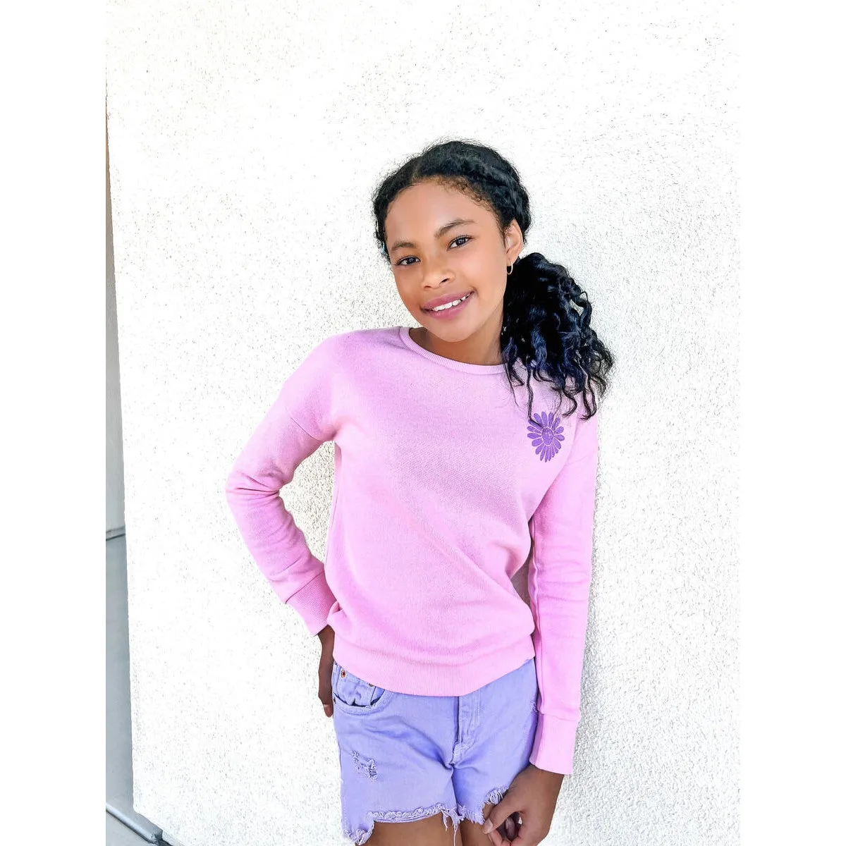Sweet Soul Pink Good Vibes ONLY Graphic Sweatshirt