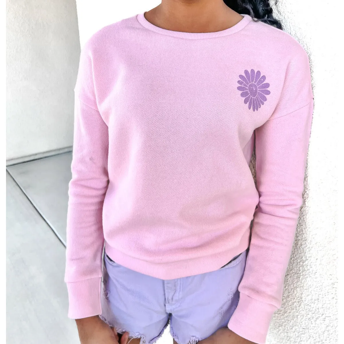 Sweet Soul Pink Good Vibes ONLY Graphic Sweatshirt