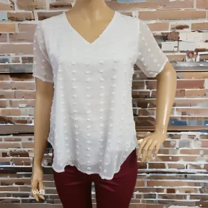 Swiss Dot Short Sleeve Top