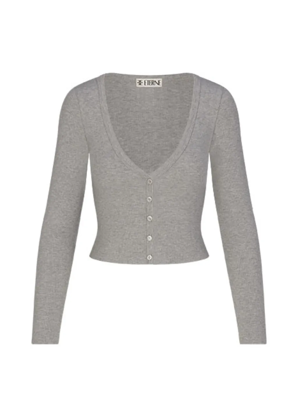 Éterne Cropped Cardigan in Heather Grey