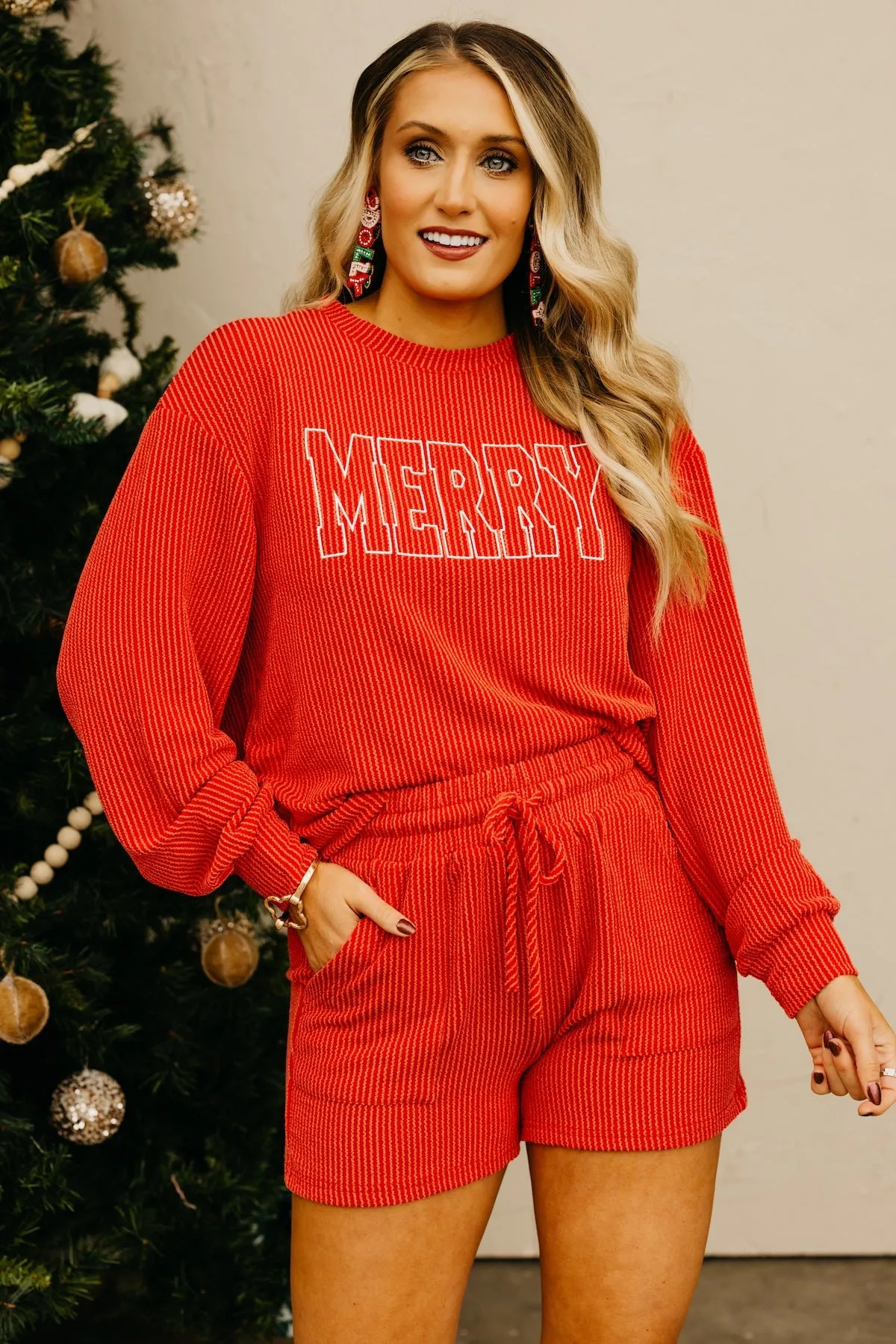 The Merry Graphic Shorts Set
