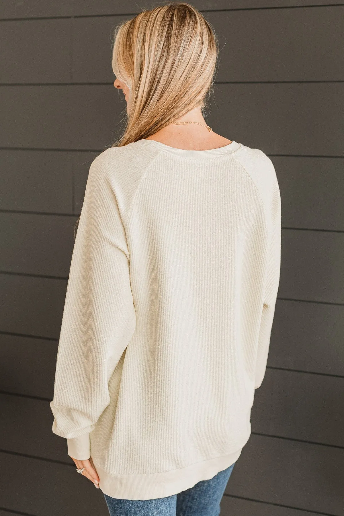 Thread & Supply "Rather Be In The Mountains" Crew Neck- Cream