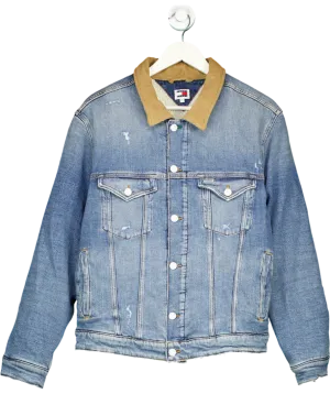 Tommy Jeans Blue Ryan Distressed Denim Trucker Jacket UK M