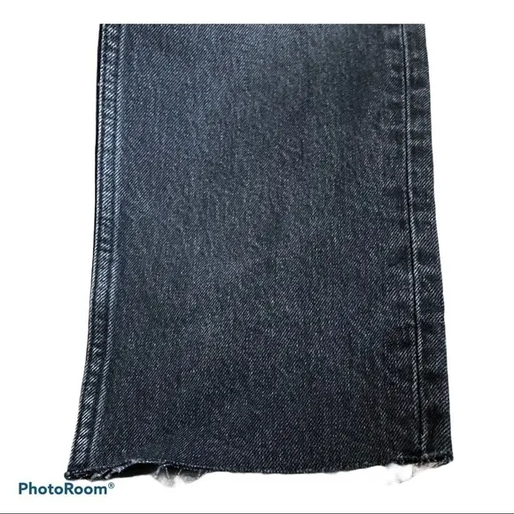 TOPSHOP straight leg jeans in washed black