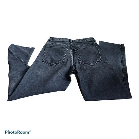 TOPSHOP straight leg jeans in washed black