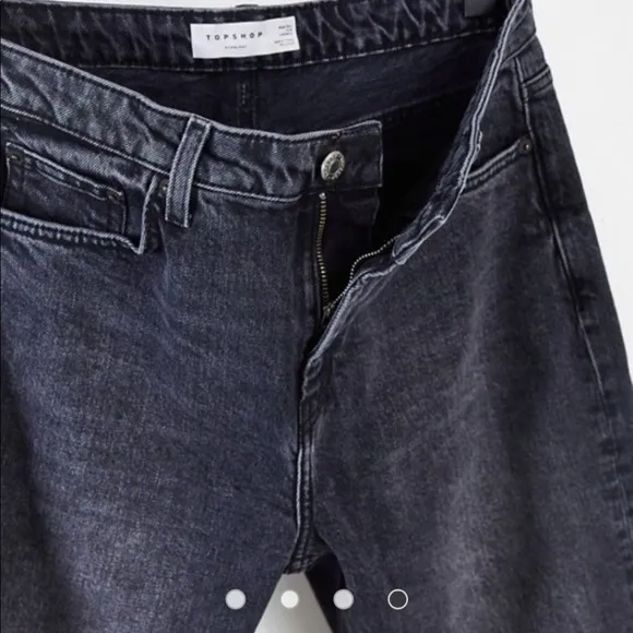TOPSHOP straight leg jeans in washed black