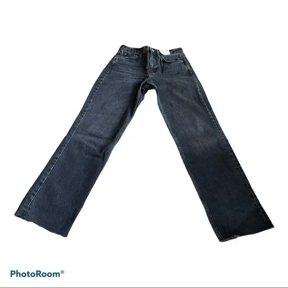TOPSHOP straight leg jeans in washed black