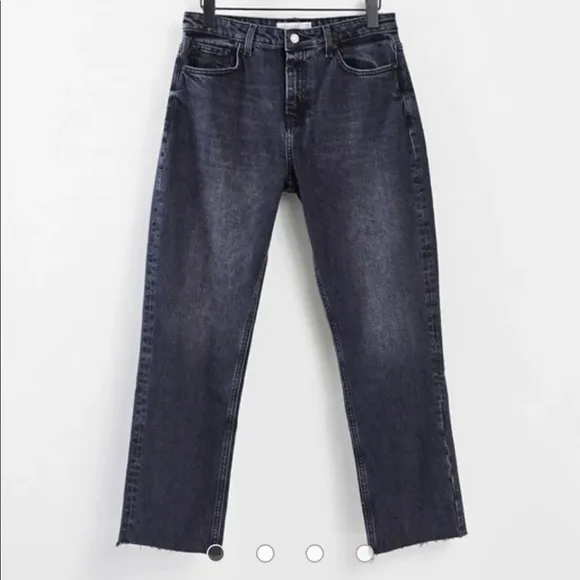 TOPSHOP straight leg jeans in washed black