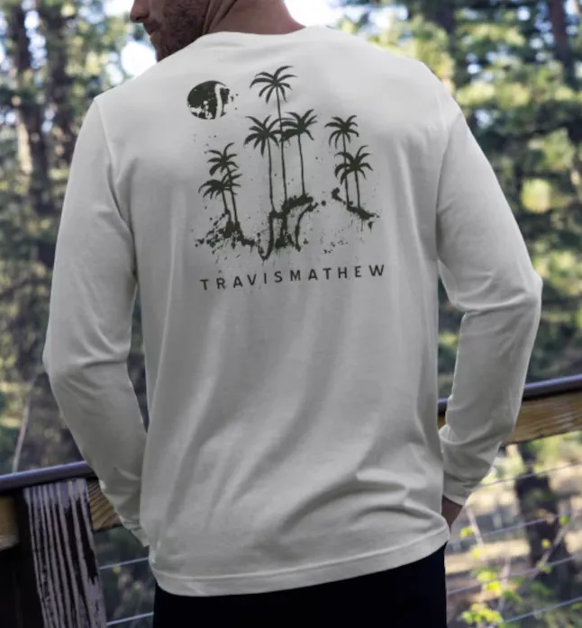 Travis Mathew Rolling Waves Long Sleeve Tee - Vanilla Ice