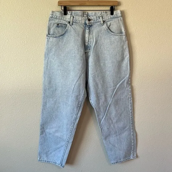 True Vintage Lee High Rise Light Wash Slouchy Mom Denim Jeans - size 16