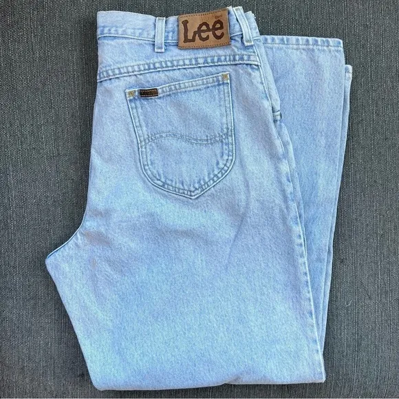 True Vintage Lee High Rise Light Wash Slouchy Mom Denim Jeans - size 16