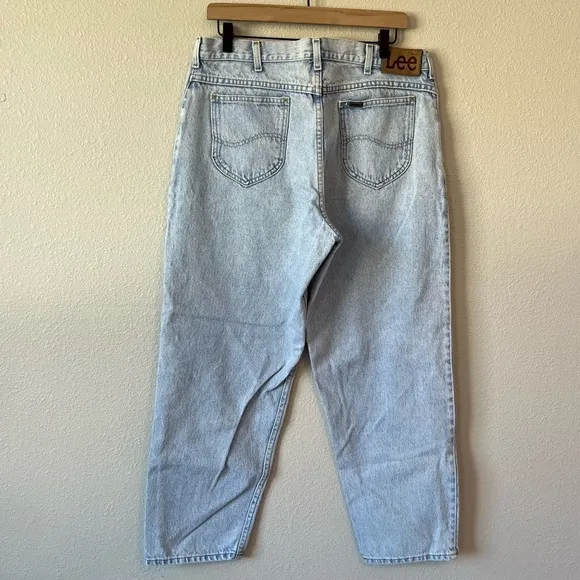 True Vintage Lee High Rise Light Wash Slouchy Mom Denim Jeans - size 16