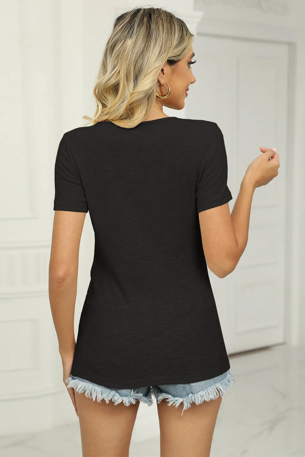 Twisted V-Neck T-Shirt (7 Colors)