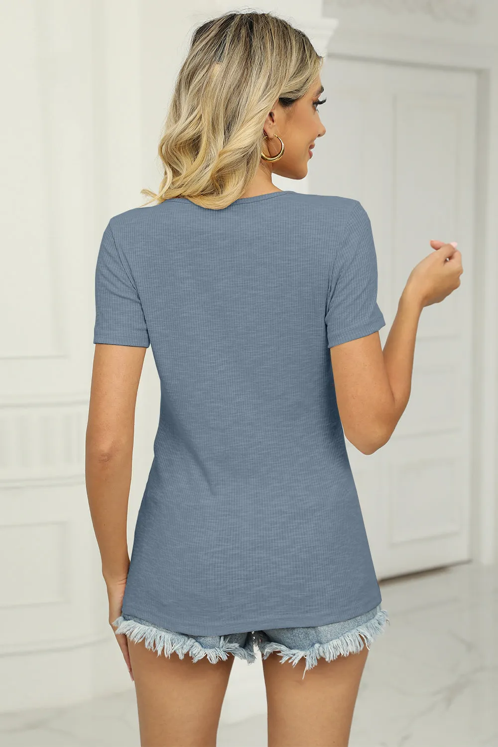 Twisted V-Neck T-Shirt (7 Colors)