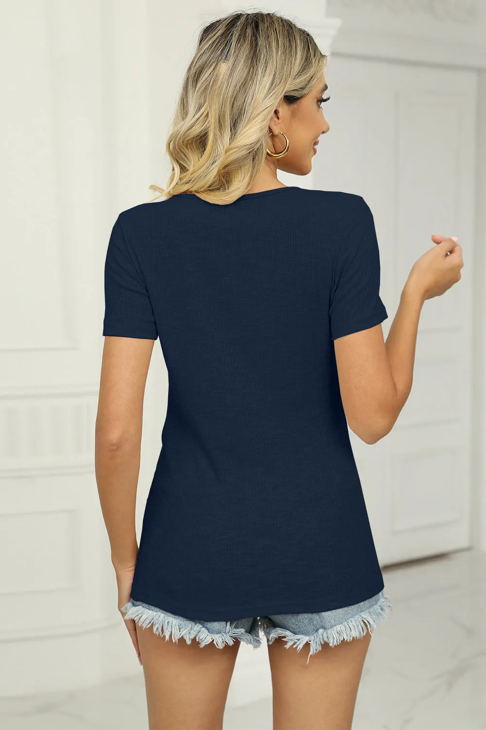 Twisted V-Neck T-Shirt (7 Colors)