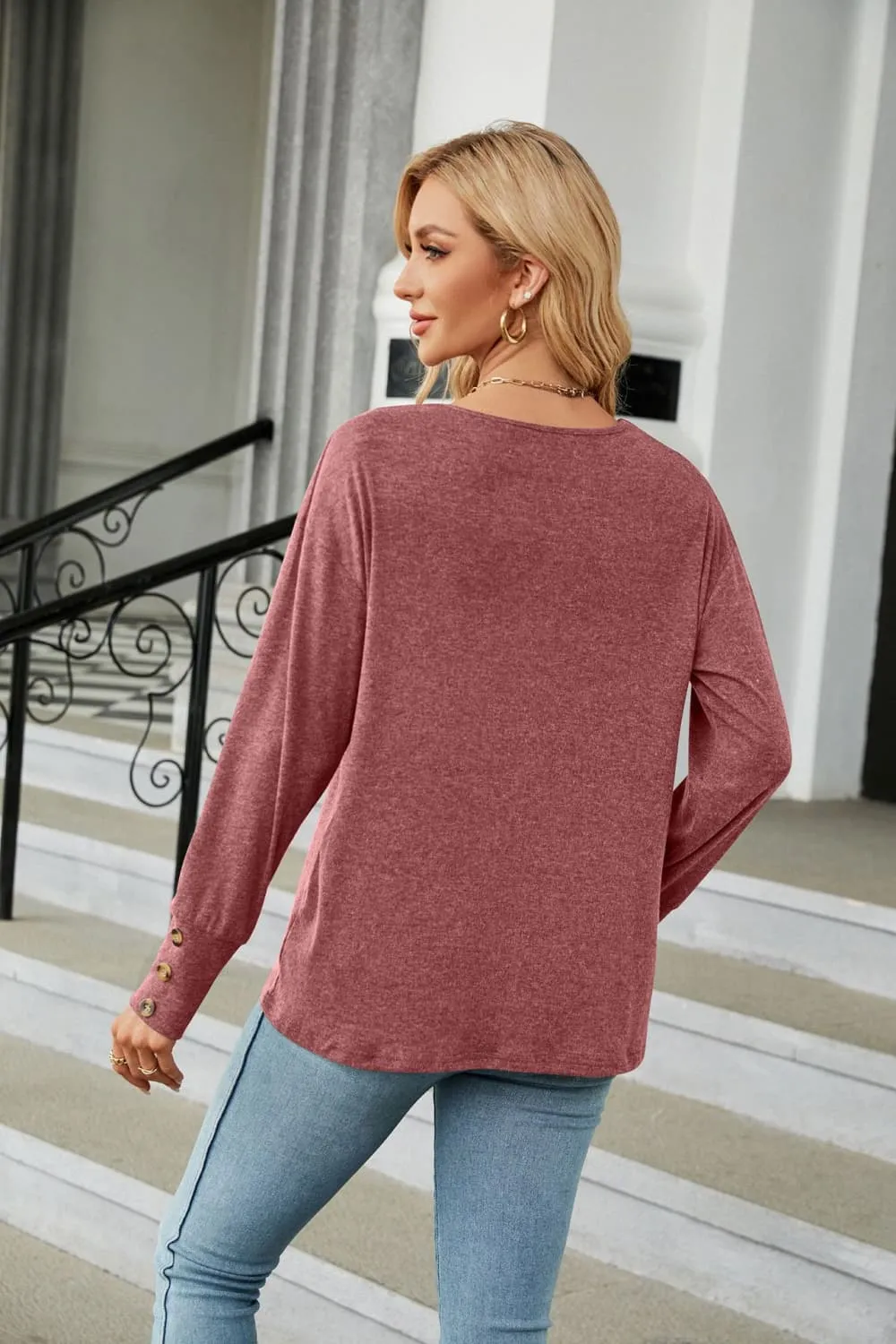 V-Neck Long Sleeve T-Shirt (7 Colors)