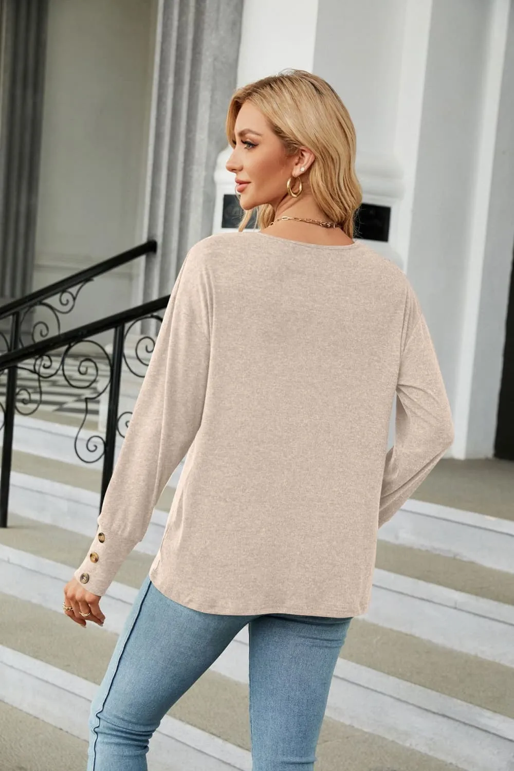 V-Neck Long Sleeve T-Shirt (7 Colors)