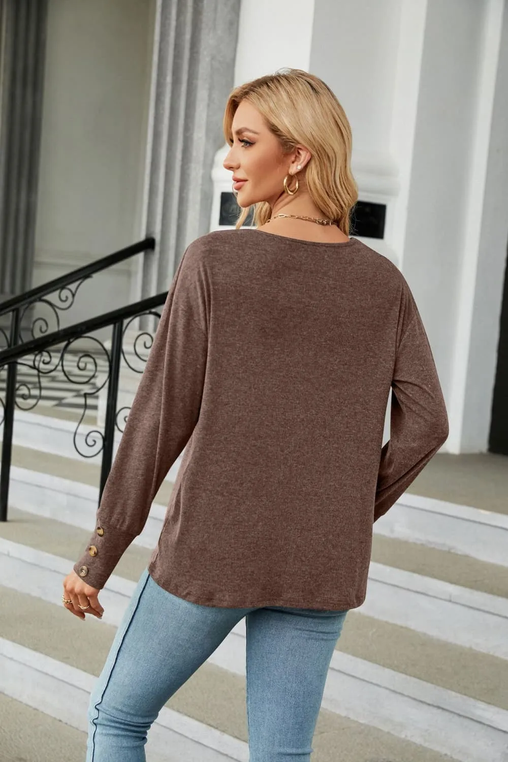 V-Neck Long Sleeve T-Shirt (7 Colors)