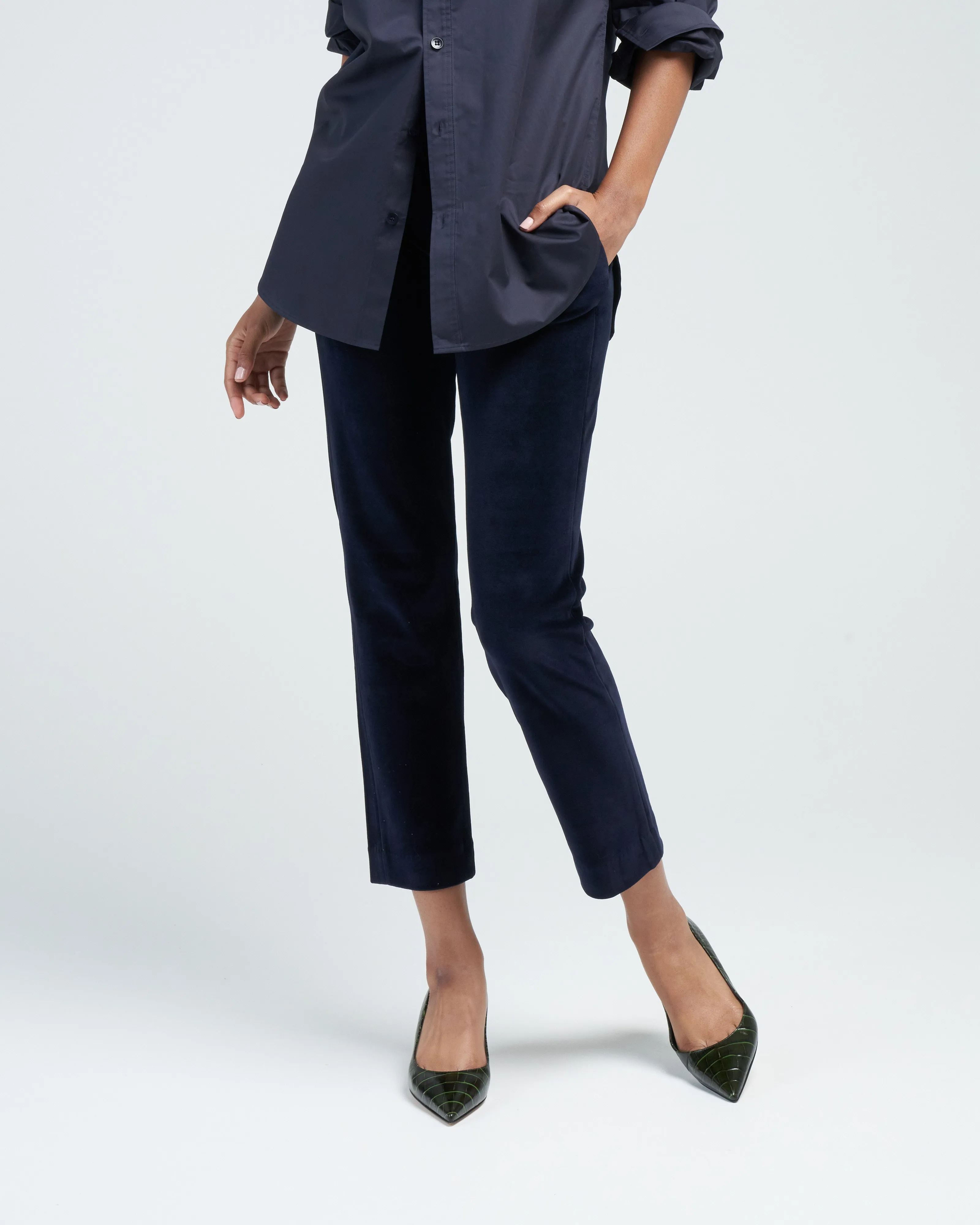 velour chino pant - dark navy