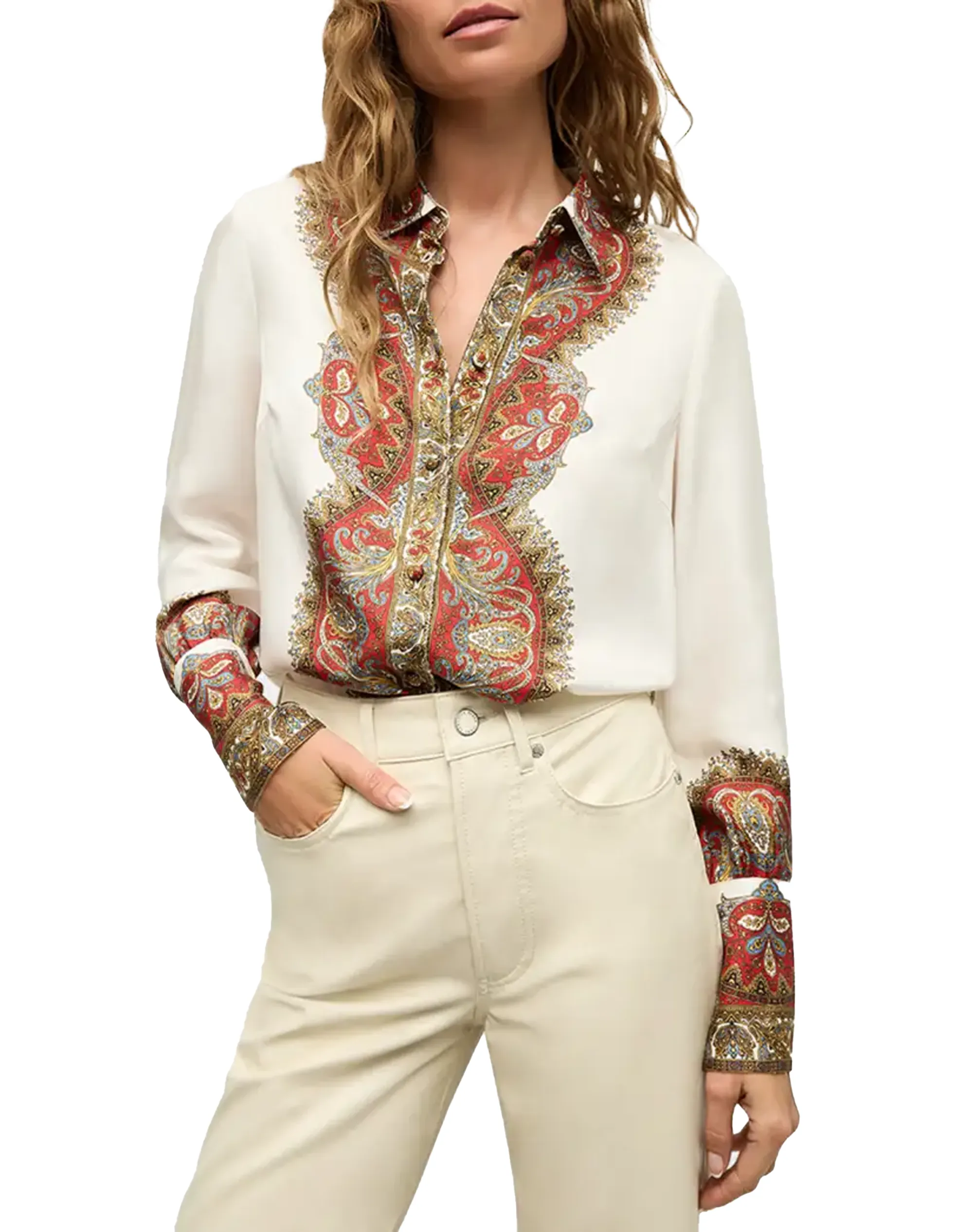 Veronica Beard Maryam Paisley Top