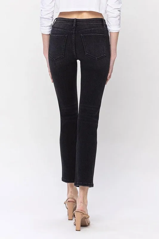 VERVET by Flying Monkey Mid Rise Ankle Slim Straight Jeans FAIRLY