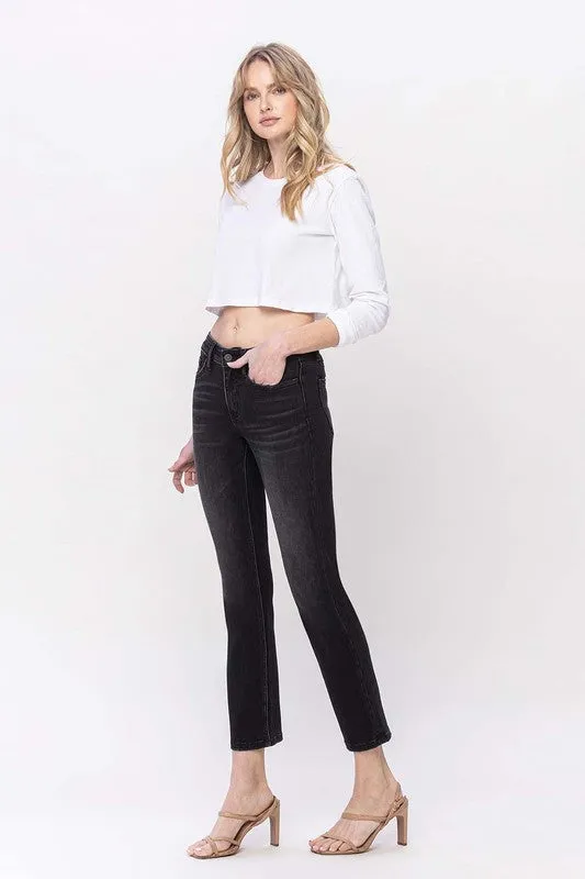 VERVET by Flying Monkey Mid Rise Ankle Slim Straight Jeans FAIRLY
