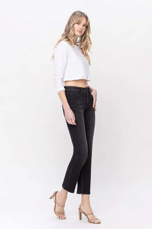 VERVET by Flying Monkey Mid Rise Ankle Slim Straight Jeans FAIRLY