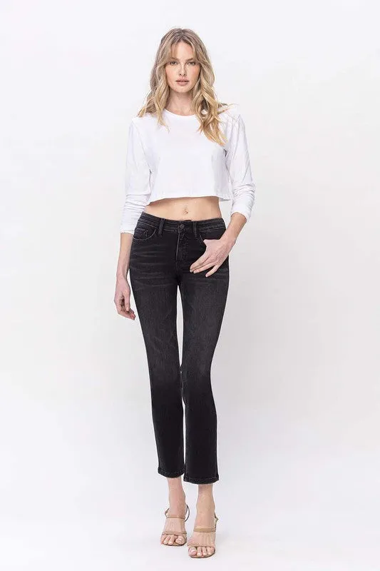 VERVET by Flying Monkey Mid Rise Ankle Slim Straight Jeans FAIRLY