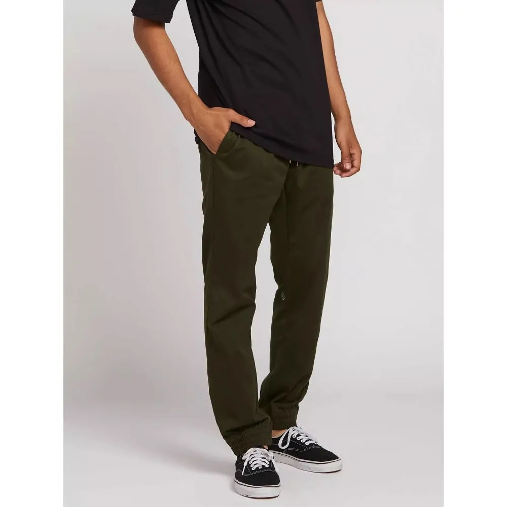 VOLCOM FRICKIN SLIM JOGGER PANTS DARK GREEN