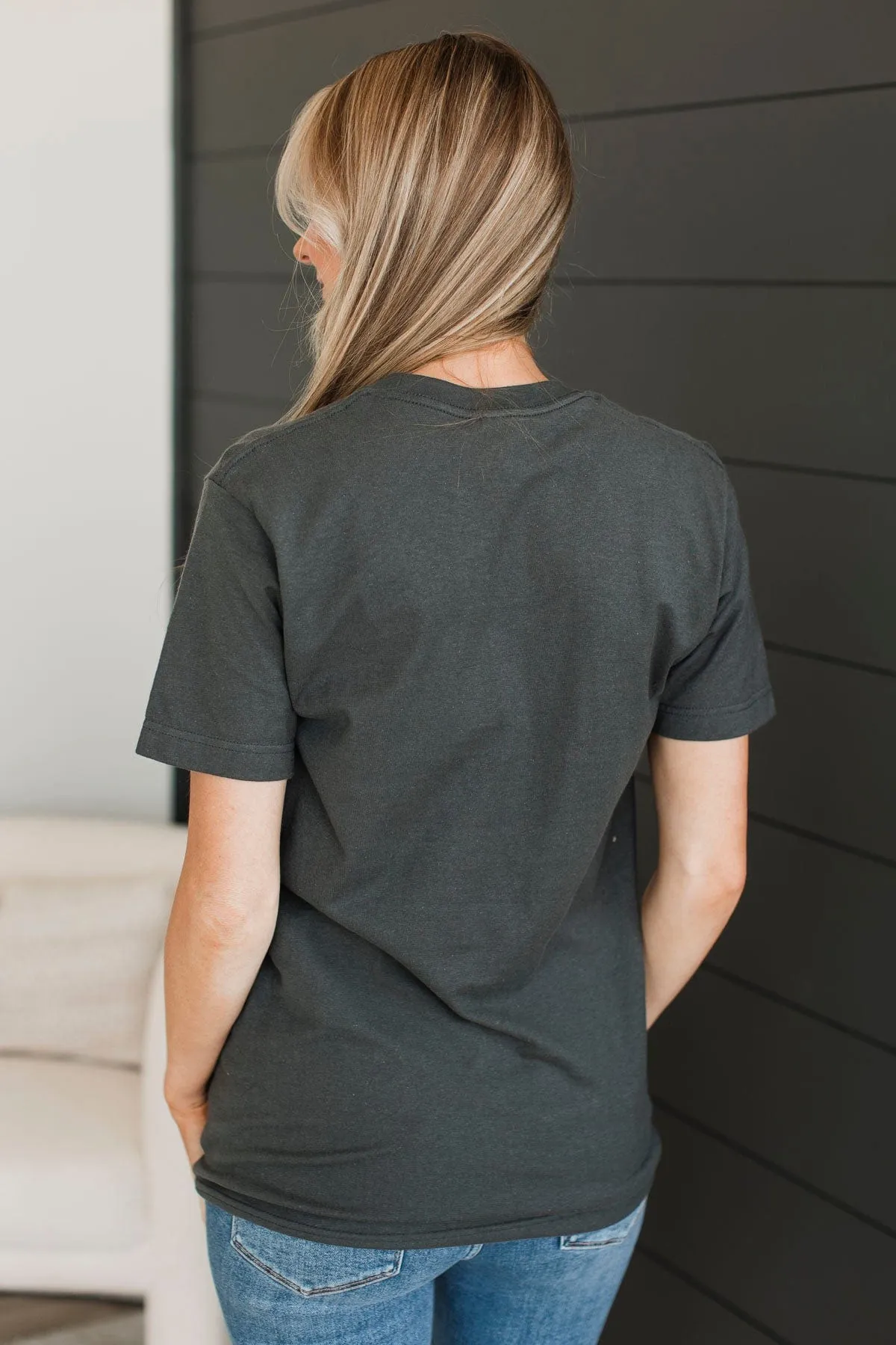 Wandering Through Wildflowers Graphic Tee- Charcoal