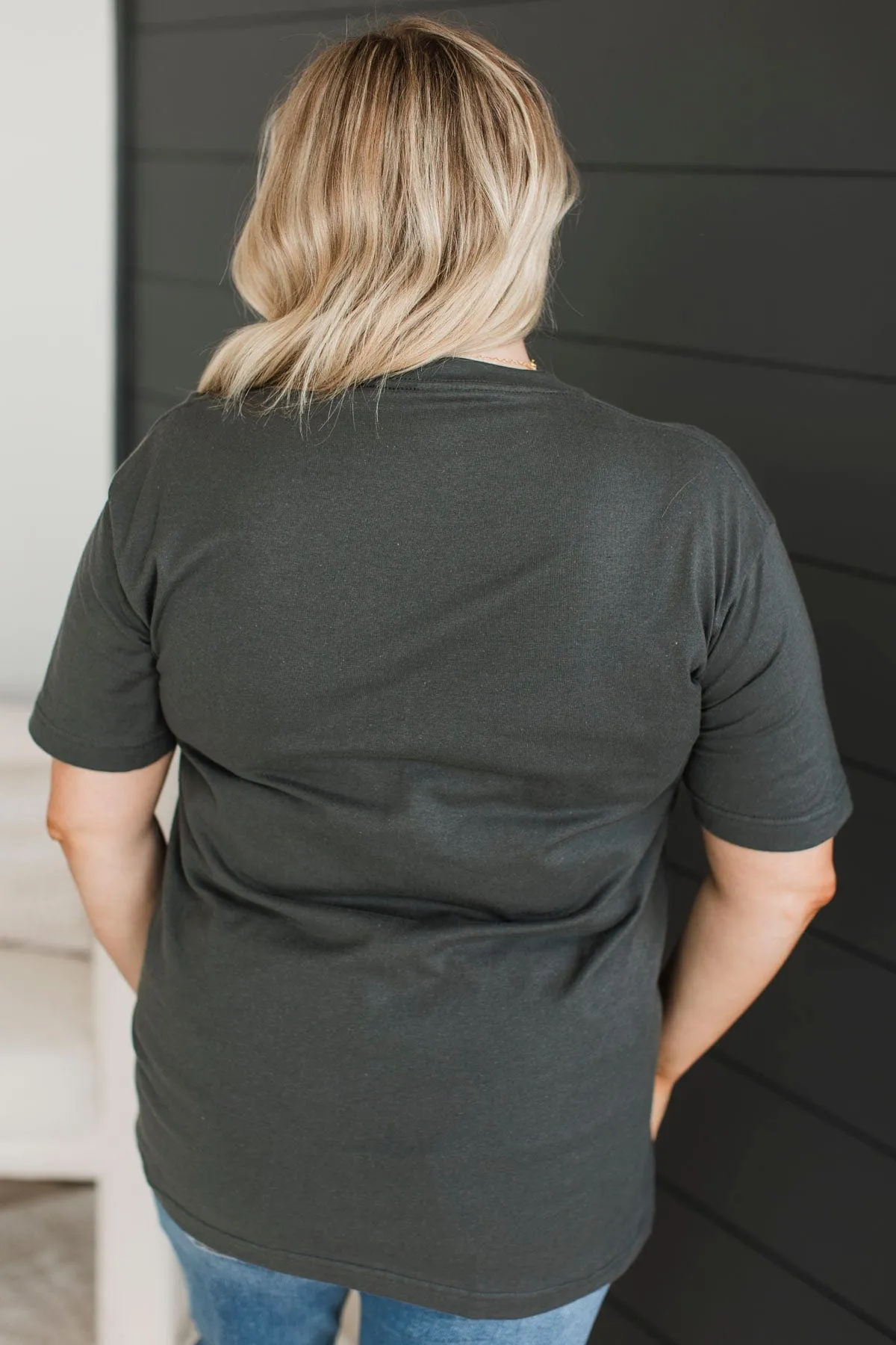 Wandering Through Wildflowers Graphic Tee- Charcoal